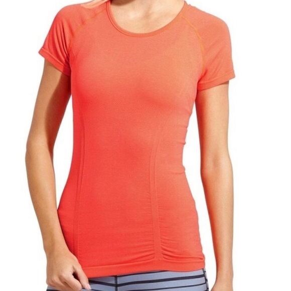 Athleta speedlight orange short sleeve shirt - Picture 1 of 4